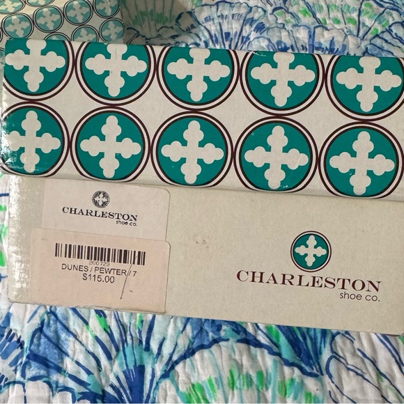 Charleston Shoe Company Dunes pewter espadrille. Leather, like new. Size 7 - Picture 2 of 6